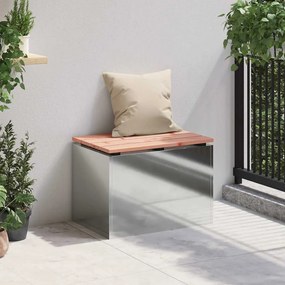 vidaXL Παγκάκι κήπου Ασημί 60 x 40 x 43 εκ Γαλβανισμένος χάλυβας