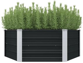 vidaXL Ζαρντινιέρα Ψηλή Ανθρακί 129x129x45 εκ. από Γαλβανισμένο Χάλυβα