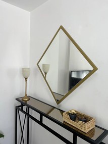 Stewehome Καθρέφτης Χρυσό Μεταλλικό Πλαίσιο 60x60 cm