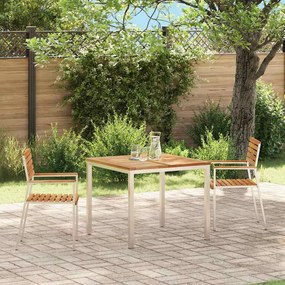 vidaXL Καρέκλα Κήπου 2 pcs Καφέ 56 x 54.5 x 87 εκ. Μασίφ ξύλο teak