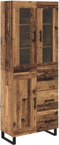 vidaXL Highboard 2 pcs Παλιό Ξύλο 69,5 x 34 x 180 εκ.