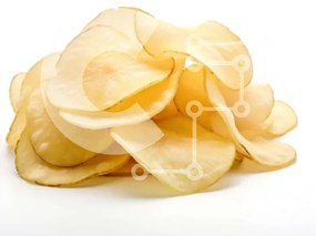 Σετ των 2 Intra Συλλεκτικό Ξύλινο Παζλ Plywood  4mm - Σωρός από πατατάκια σε άσπρο φόντο Σε Ξύλινο Κουτί - Διαστάσεις: 10x10 cm – 25 κομμάτια