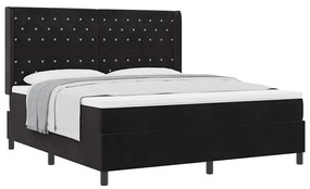 vidaXL Κρεβάτι με ελατήρια με κεφαλάρι Μαύρο 180 x 200 cm Βελούδο