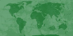 Εικόνα ενός ρουστίκ παγκόσμιου χάρτη από φελλό σε πράσινο