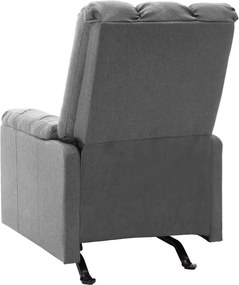 vidaXL Πολυθρόνα Μασάζ Ανακλινόμενη Ανοιχτό Γκρι Υφασμάτινη