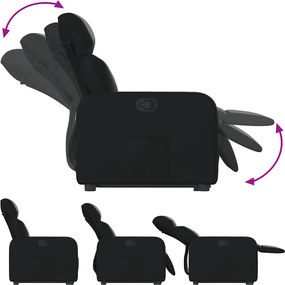 vidaXL Πολυθρόνα Μασάζ Ανακλινόμενη με Ανύψωση Μαύρη Συνθ. Δέρμα