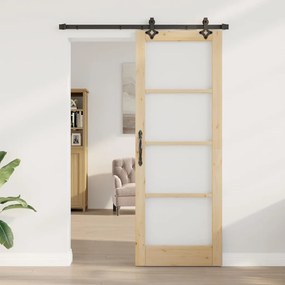 vidaXL Σετ Συρόμενης Πόρτας  με Σετ Εξαρτημάτων 78x211 cm Ξύλο Πεύκου