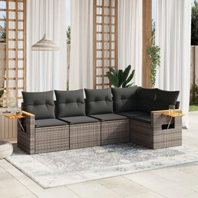 vidaXL Patio Sofa Set 5-θέσια Grey