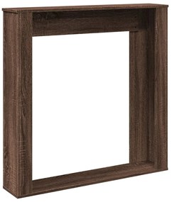 vidaXL Πλαίσιο Τζακιού Καφέ Δρυς 100x20x100 εκ. από Επεξ. Ξύλο
