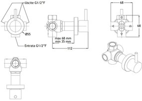 Εκτροπέας εντοιχισμού Eurorama Tonda-Χρωμέ