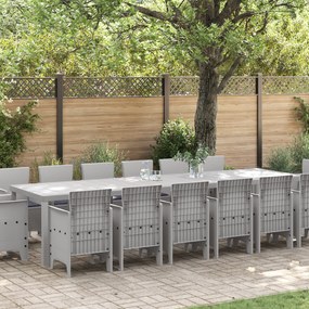 vidaXL Σετ Τραπεζαρίας Κήπου 15 pcs Ανοιχτό γκρι 14 θέσεων