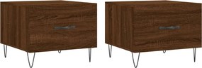 vidaXL Τραπεζάκια Σαλονιού 2 τεμ Brown Oak 50x50x40 εκ Επεξ. Ξύλο