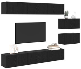 vidaXL Σετ επίπλου τηλεόρασης 8 pcs Μαύρη δρυς 60 x 30 x 30.5 εκ.