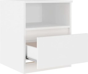 vidaXL Κομοδίνο Λευκό 40 x 40 x 50 εκ. από Επεξ. Ξύλο