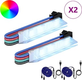 vidaXL Λωρίδα LED 2 pcs Μαύρο και Πολύχρωμο 1745 χιλιοστά