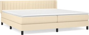 vidaXL Κρεβάτι Boxspring με Στρώμα Κρεμ 200x200 εκ. Υφασμάτινο