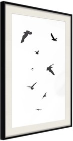 Αφίσα - Birds - 30x45 - Μαύρο - Με πασπαρτού