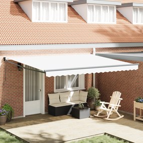 vidaXL Μηχανοκίνητη Ανασυρόμενη Τέντα Λευκή 450x300 εκ.