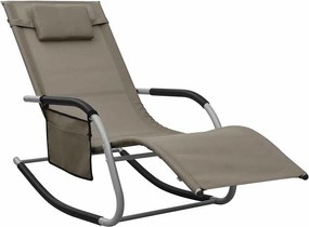 vidaXL Ξαπλώστρες 2 τεμ. Taupe/Γκρι από Textilene