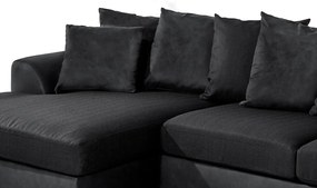 Γωνιακός Καναπές In Living 369, Μαύρο, 380x237x86cm, Πόδια: Πλαστική ύλη | Epipla1.gr