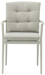 Καρέκλα - Πολυθρόνα Moritz αλουμίνιο γκρι σχοινί-μαξιλάρι μπεζ 57x64x87 εκ.