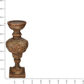 Κηροπήγιο ArteLibre Καφέ Polyresin 12x12x31cm