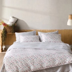 Κουβερλί Erbe 01 White-Pink-Blue Kentia Υπέρδιπλo 230x250cm 100% Βαμβακοσατέν