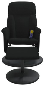 vidaXL Πολυθρόνα Μασάζ Ανακλινόμενη με Υποπόδιο Μαύρη Βελούδινη