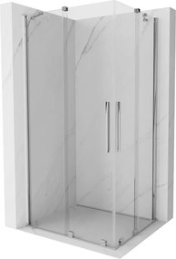 Mexen Velar Δίδυμη καμπίνα ντους συρόμενη 90 x 80 cm, διαφανής, χρώμιο
