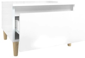 Τραπέζι Βοηθητικό Γυαλιστ.Λευκό 50x46x35 εκ. Επεξεργασμένο Ξύλο - Λευκό