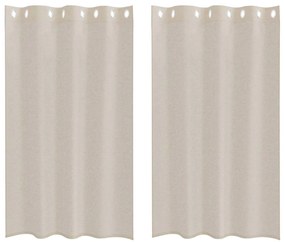 vidaXL Κουρτίνες με κουρτίνες 2 pcs Άμμος 140x175cm Πολυεστέρας