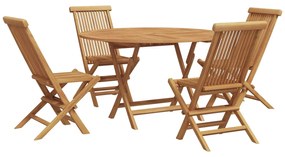 Σέτ φαγητού για κήπο 5 pcs Καφέ Στερεό Ξύλο Τίκ