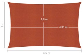 vidaXL Πανί Σκίασης Τερακότα 2 x 4,5 μ. από HDPE 160 γρ./μ²