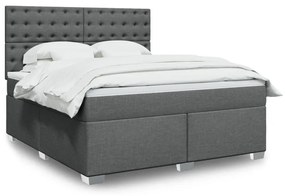 ΚΡΕΒΑΤΙ BOXSPRING ΜΕ ΣΤΡΩΜΑ ΣΚΟΥΡΟ ΓΚΡΙ 180X200 ΕΚ ΥΦΑΣΜΑΤΙΝ 3292882