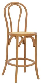 Σκαμπό μπαρ Thonet φυσικό ξύλο οξιάς-έδρα φυσικό rattan 41x50x105εκ 41x50x105 εκ.