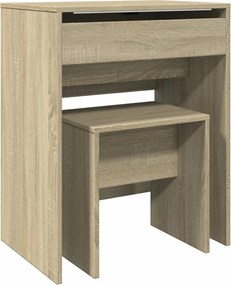 vidaXL Μπουντουάρ με Καθρέφτη Sonoma Δρυς 60x40x113,5 εκ.