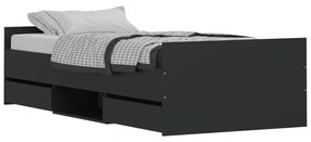 Πλαίσιο Κρεβατιού με Κεφαλάρι/Ποδαρικό Μαύρο 90x190 εκ. - Μαύρο