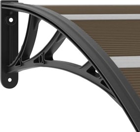 vidaXL Στέγαστρο Πόρτας Μαύρο 240 x 100 εκ. Πολυανθρακικό