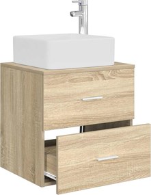 vidaXL Επιτοίχια Λεκάνη Έπιπλο Sonoma Δρυς 53 x 35 x 80 cm