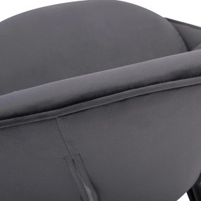 Καρέκλα KELSEY Βελούδο Γκρί με Μαύρα πόδια 59x63x84εκ. 59x63x84 εκ.