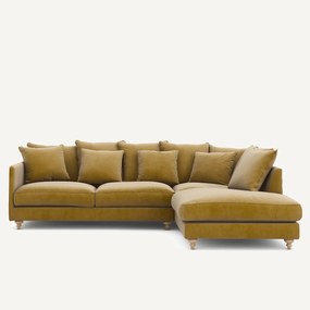 Γωνιακός καναπές-κρεβάτι βελούδινος, Lazare