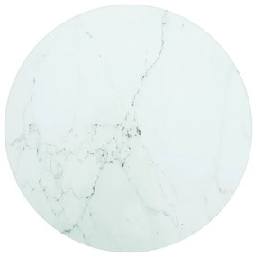 vidaXL Επιφάνεια Τραπεζιού Λευκή Ø30 x 0,8 εκ. Ψημ. Γυαλί Μαρμ. Σχέδιο