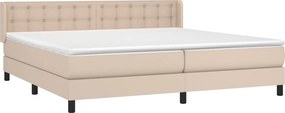 vidaXL Κρεβάτι Boxspring με Στρώμα Καπουτσίνο 200x200εκ.από Συνθ.Δέρμα