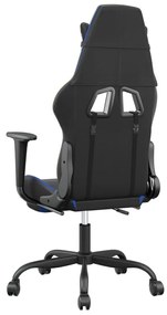 Καρέκλα Gaming Μασάζ Υποπόδιο Μαύρο/μπλε από Συνθετικό Δέρμα - Μαύρο