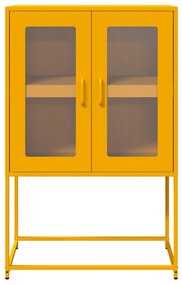 vidaXL Highboard Μουστάρδα κίτρινη 68x39x107 cm Χάλυβας