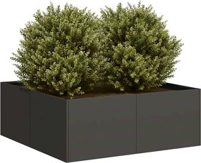vidaXL Ζαρντινιέρα Μαύρη 80x80x30 εκ. από Χάλυβα