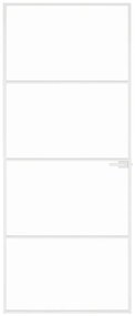 vidaXL Εσωτερική Πόρτα Λευκή 83x201,5 εκ. Ψημένο Γυαλί&Λεπτό Αλουμίνιο