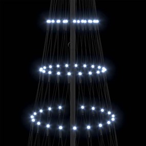 vidaXL LED Χριστουγεννιάτικο Δέντρο με βάση Ψυχρό λευκό 250 cm Μέταλλο