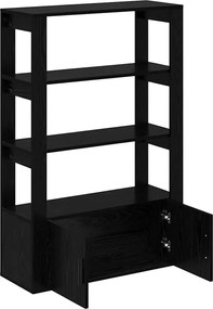 vidaXL Πλαϊνό γραφείο Μαύρη δρυς 30 x 80 x 119.5 εκ Επεξεργασμένο ξύλο