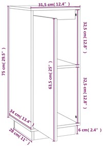 ΝΤΟΥΛΑΠΙΑ 2 ΤΕΜ. ΓΚΡΙ 31,5 X 34 X 75 ΕΚ. ΑΠΟ ΜΑΣΙΦ ΞΥΛΟ ΠΕΥΚΟΥ 813355